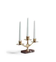 OKA, Nymphaea Marble Candle Holder - Antique Brass, Candle Holder - thumbnail 2