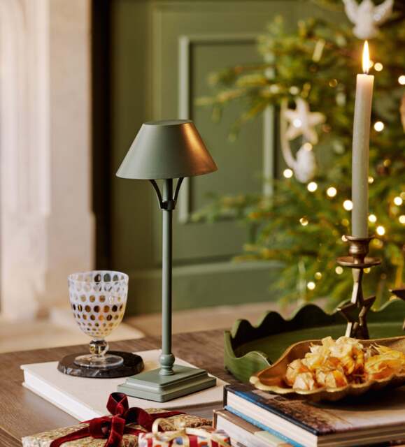 OKA, Mini Grisewood Wireless Table Lamp and Shade - Dark Seafoam, Table Lamp - image 1