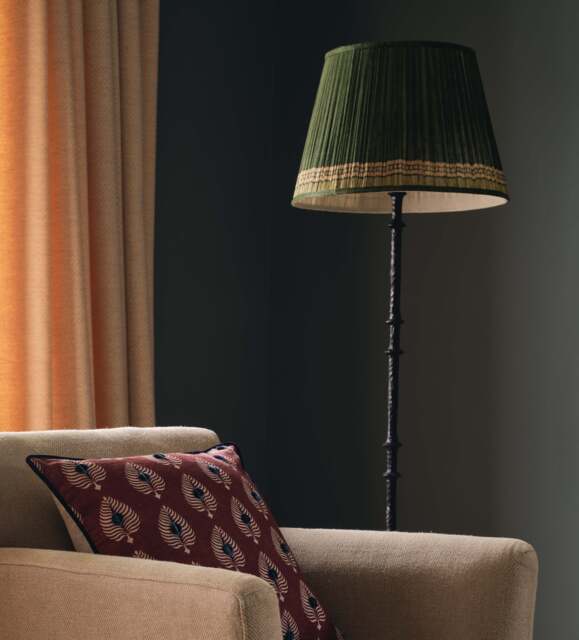 OKA, Longshan Silk Pleated Lampshade 45cm - Grey Green, Lampshade