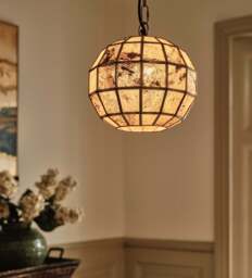 OKA, Torsten Stone Globe Pendant Lamp - Natural - Small, Ceiling Light