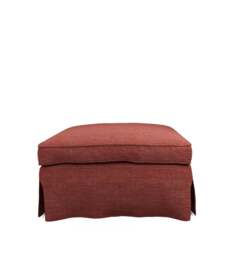 OKA, COVER ONLY - Fanshawe Laundered Linen Loose Cover for Square Footstool - Terra, MTO Sofa Loose Cover