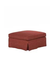 OKA, COVER ONLY - Fanshawe Laundered Linen Loose Cover for Square Footstool - Terra, MTO Sofa Loose Cover - thumbnail 2