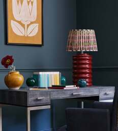 OKA, Rinca Silk Pleated Lampshade 35cm - Multi, Lampshade - thumbnail 1