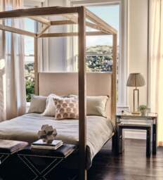 OKA, Hester Four-Poster Bed - King Size - Bleached Oak, Four Poster Bed - thumbnail 1