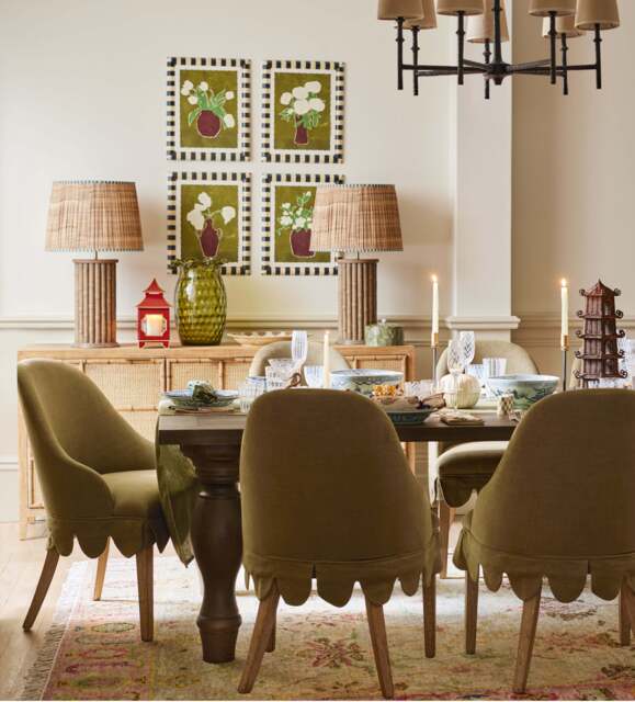 OKA, Florence Linen Dining Chair - Dark Lichen, Dining Chair - image 1