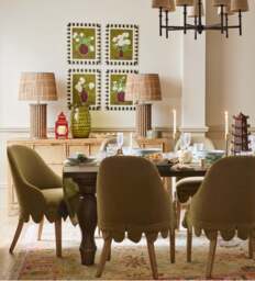 OKA, Florence Linen Dining Chair - Dark Lichen, Dining Chair - thumbnail 1