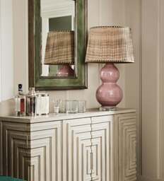 OKA, Elgin Pleated Silk Lampshade 45cm - Green/Natural, Lampshade - thumbnail 1