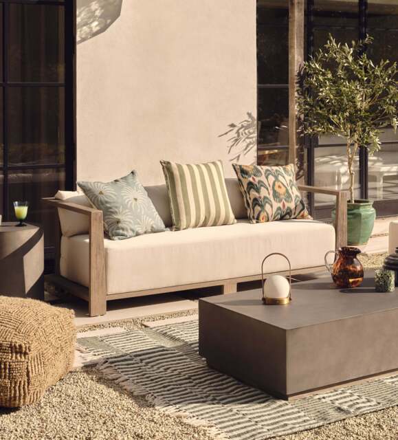 OKA, Swanmore Garden Sofa - Weathered Teak, Garden Seating - image 1