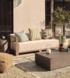 OKA, Swanmore Garden Sofa - Weathered Teak, Garden Seating - thumbnail 1