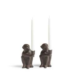 OKA, Simia Candle Holders Pair - Antique Brown, Candle Holder - thumbnail 2