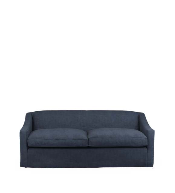 OKA, COVER ONLY - Egerton Stonewash Linen Loose Cover for 3-Seater Sofa - Petrol, MTO Sofa Loose Cover - image 1