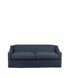 OKA, COVER ONLY - Egerton Stonewash Linen Loose Cover for 3-Seater Sofa - Petrol, MTO Sofa Loose Cover - thumbnail 1