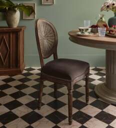 OKA, Washakie Velvet Dining Chair - Truffle, Dining Chair