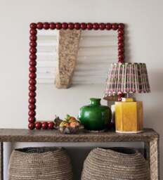 OKA, Bobina Bobble Mirror - Chinese Red, Wall Mirror - thumbnail 1