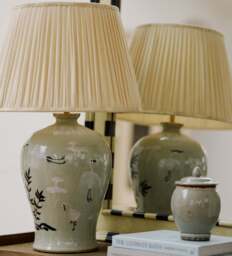OKA, Songnen Crane Table Lamp Base - Celadon, Table Lamp