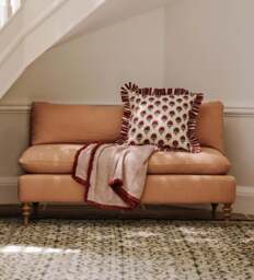 OKA, Rosina Linen 2-Seater Sofa - Apricot, Sofa - thumbnail 1