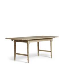 OKA, Cythera Extendable Grey Wood Dining Table - Distressed Grey, Dining Table - thumbnail 2