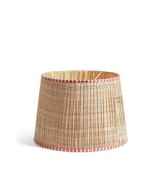OKA, Elgin Pleated Silk Lampshade 45cm - Natural/Red, Lampshade - thumbnail 2