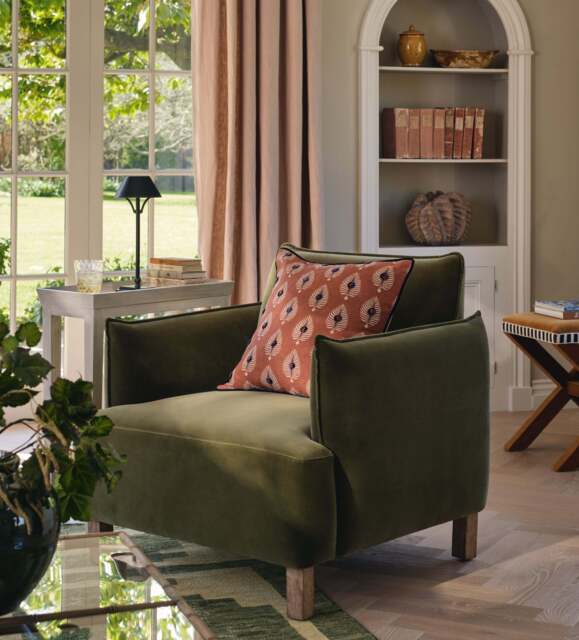 OKA, Alora Velvet Armchair - Spruce, Armchair - image 1