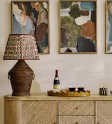 OKA, Meutia Rattan Table Lamp Base - Antique Brown, Table Lamp
