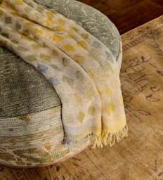 OKA, Rosarch Upholstered Ottoman - Sage, Ottoman