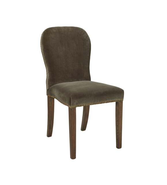 OKA, Stafford Velvet Dining Chair - Truffle - Set of Six, BAO Bundle - image 1