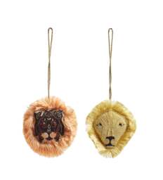 OKA, Asiatic Lion Hanging Decorations Pair - Multi, Seasonal Decoration - thumbnail 2