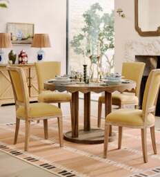 OKA, Camaret Linen Dining Chair - Dijon, Dining Chair