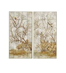 OKA, Phaethon Mirrored Wall Art Panels Pair - Antique Gold, Wall Art - thumbnail 2