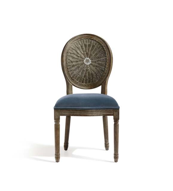 OKA, Washakie Velvet Dining Chair - Air Force Blue, Dining Chair - image 1