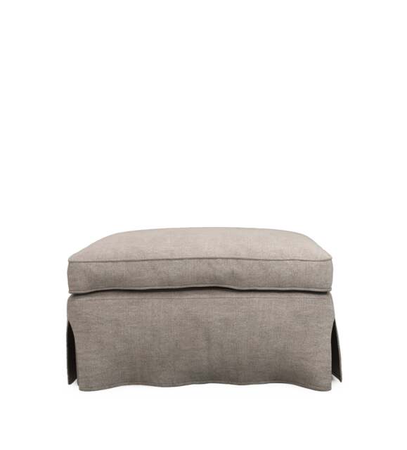 OKA, COVER ONLY - Fanshawe Stonewash Linen Loose Cover for Rectangular Footstool - Dyed Flax, MTO Sofa Loose Cover - image 1