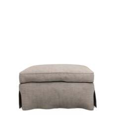 OKA, COVER ONLY - Fanshawe Stonewash Linen Loose Cover for Rectangular Footstool - Dyed Flax, MTO Sofa Loose Cover - thumbnail 1