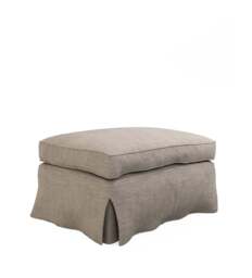 OKA, COVER ONLY - Fanshawe Stonewash Linen Loose Cover for Rectangular Footstool - Dyed Flax, MTO Sofa Loose Cover - thumbnail 2