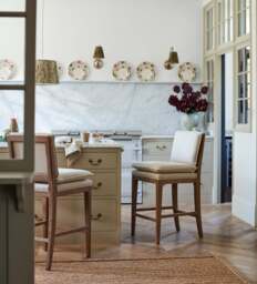 OKA, Vasa Linen Bar Stool - Natural, Bar Stool