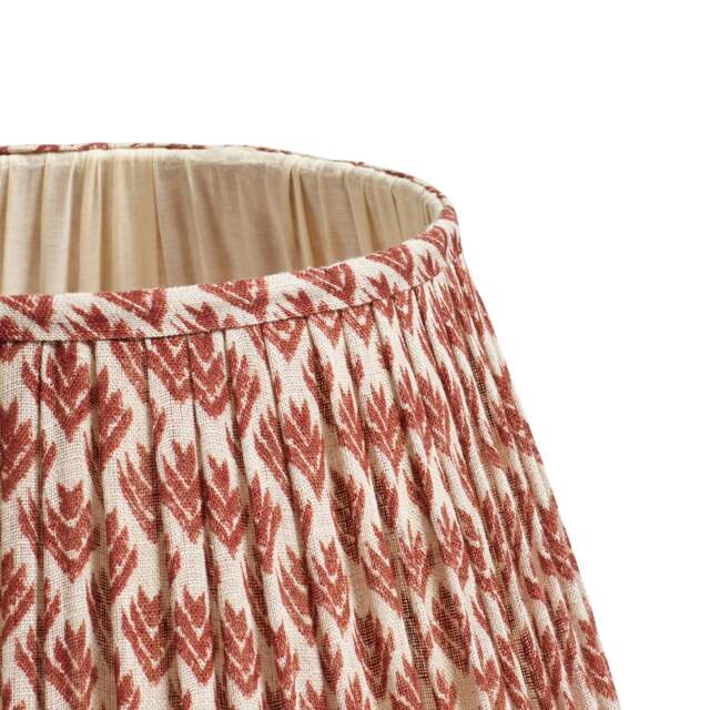 OKA, Hirkani Pleated Linen Lampshade 35cm - Blood Orange, Lampshade