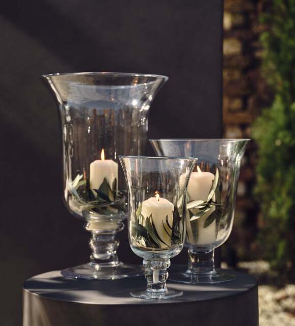 OKA, Glass Hurricane Vase/Candle Holder - Large - Clear, Candle Holder - image 1
