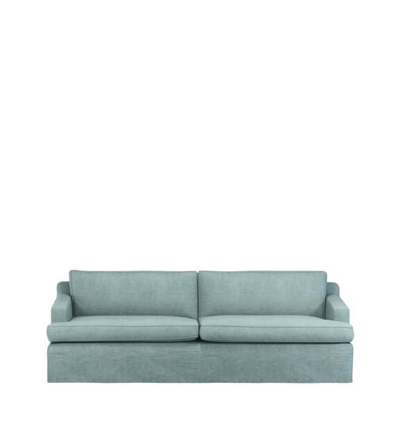 OKA, COVER ONLY - Beale Stonewash Linen Loose Cover for 3-Seater Sofa - Aqua, MTO Sofa Loose Cover - image 1
