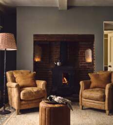 OKA, Berstone Leather Armchair - Aged Tobacco, Armchair