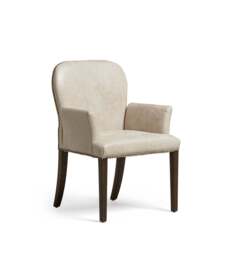 OKA, Stafford Leather Dining Chair with Arms - China Clay, Dining Chair - thumbnail 2