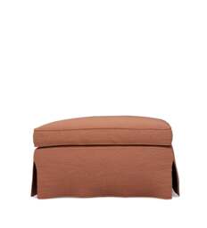 OKA, COVER ONLY - Fanshawe Clever Linen Loose Cover for Square Footstool - Sugar Almond, MTO Sofa Loose Cover