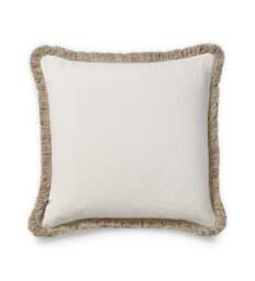 OKA, Stonewashed Linen Cushion Cover with Fringing - Off-White, Cushion Cover - thumbnail 2