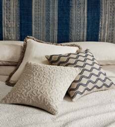 OKA, Stonewashed Linen Cushion Cover with Fringing - Off-White, Cushion Cover - thumbnail 1