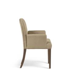 OKA, Stafford Linen Dining Chair with Arms - Wild Oats Wide Herringbone, Dining Chair - thumbnail 1