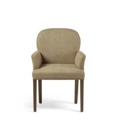 OKA, Stafford Linen Dining Chair with Arms - Wild Oats Wide Herringbone, Dining Chair - thumbnail 2