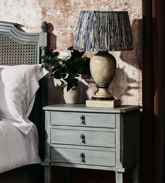 OKA, Elemeri Pleated Silk Lampshade 35cm - Heron Blue, Lampshade - image 1
