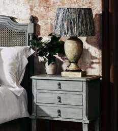 OKA, Elemeri Pleated Silk Lampshade 35cm - Heron Blue, Lampshade
