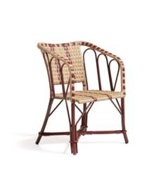 OKA, Colette Garden Dining Chair - Natural/Red, Garden Seating