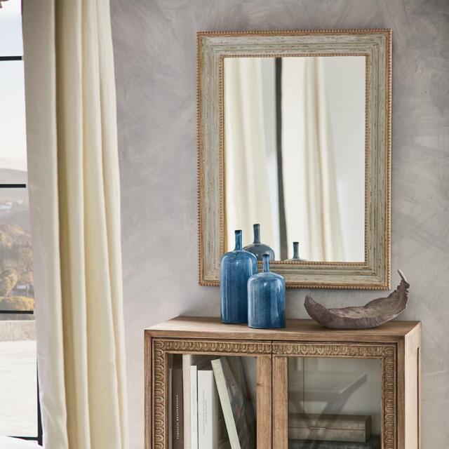 OKA, Phaedra Mirror - Vintage Blue, Mirrors, Wood,Glass