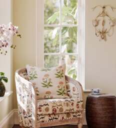 OKA, Imber Poppy Cushion Cover - Apricot, Cushion Cover