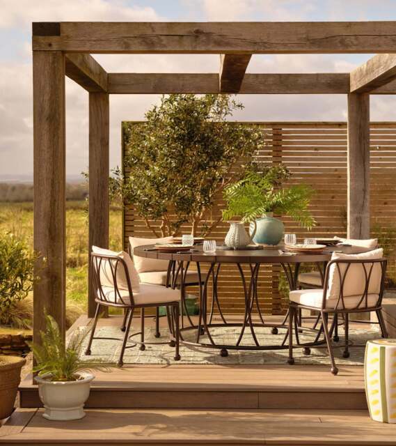 OKA, Rametto Garden Dining Table - Ebony/Brown, Garden Table - image 1